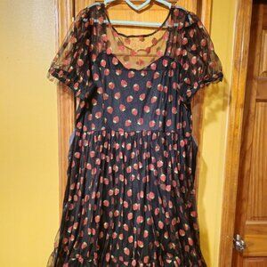 Hot Topic Strawberry Glitter Mesh Dress Whimsigoth Dress